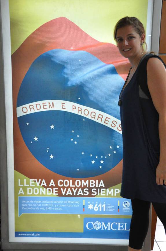 Propaganda no aeroporto de Bogotá, na Colômbia